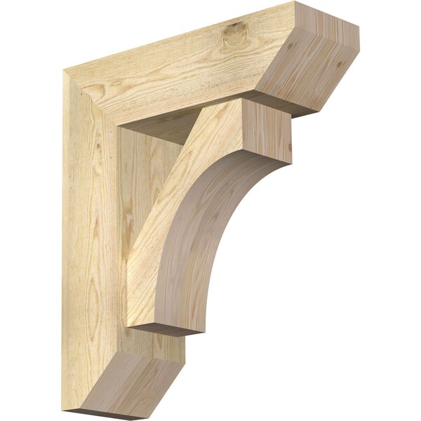 Ekena Millwork Westlake Slat Rough Sawn Bracket w/ Offset Brace, Douglas Fir, 8"W x 24"D x 28"H BKT0806X24X28WTL06RDF - main